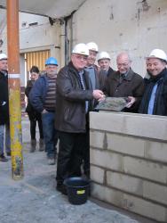 Pose de la première pierre à la Filature de Ronchamp, par le Président de la CCRC René Grosjean